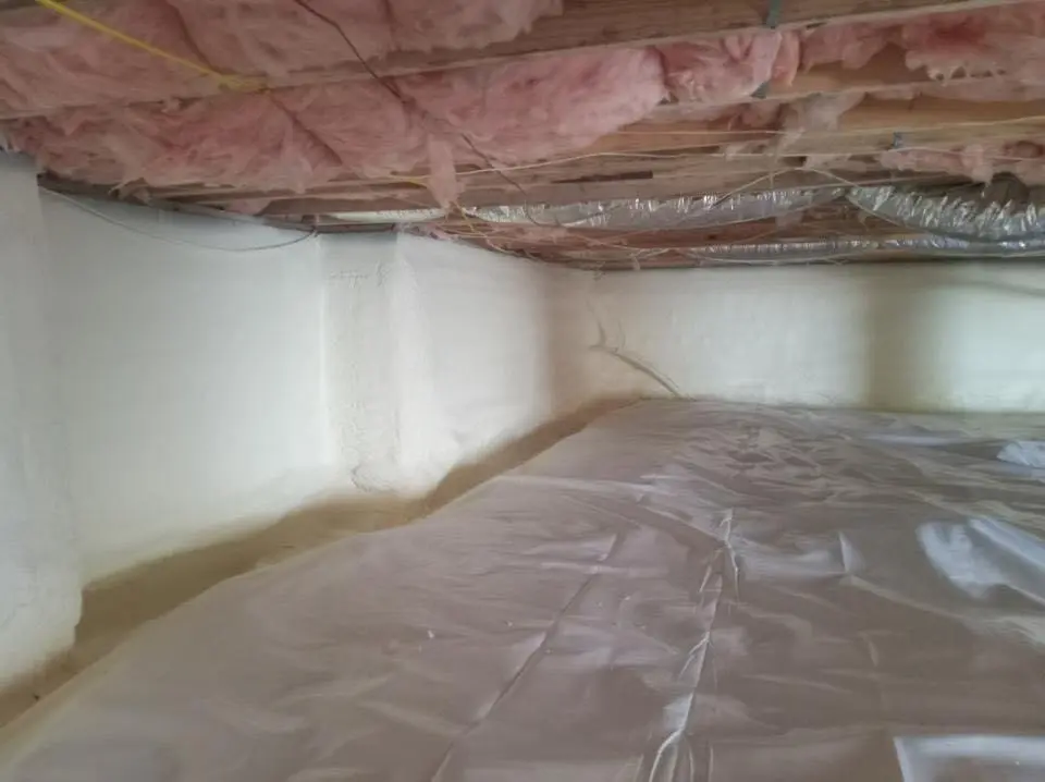 Crawl space encapsulation with closed-cell spray foam for Spray Foam Roofing in Meadowbrook